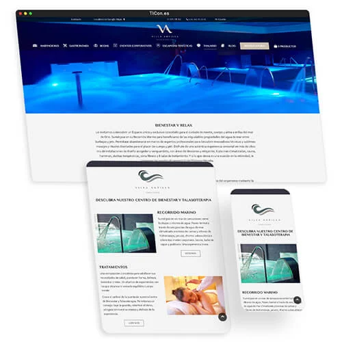 hotel spa Villa Antilla pagina web en Orio